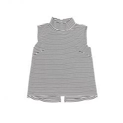 BURU White Label Sleeveless Mod Top - Black & White Knit Tops
