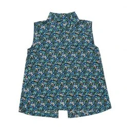 BURU White Label Sleeveless Mod Top - Black Micro Floral Tops