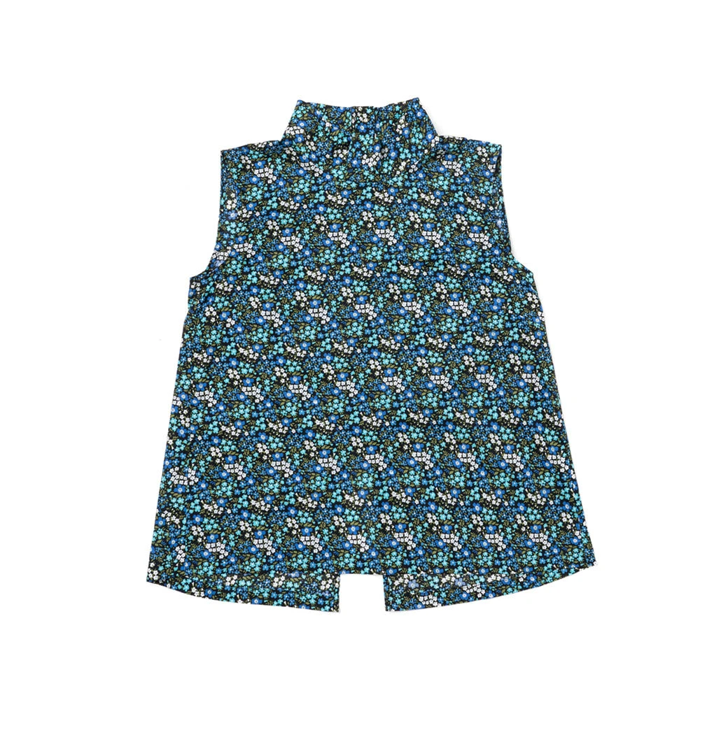 BURU White Label Sleeveless Mod Top - Black Micro Floral Tops 11 BURU White Label Sleeveless Mod Top - Black Micro Floral Tops