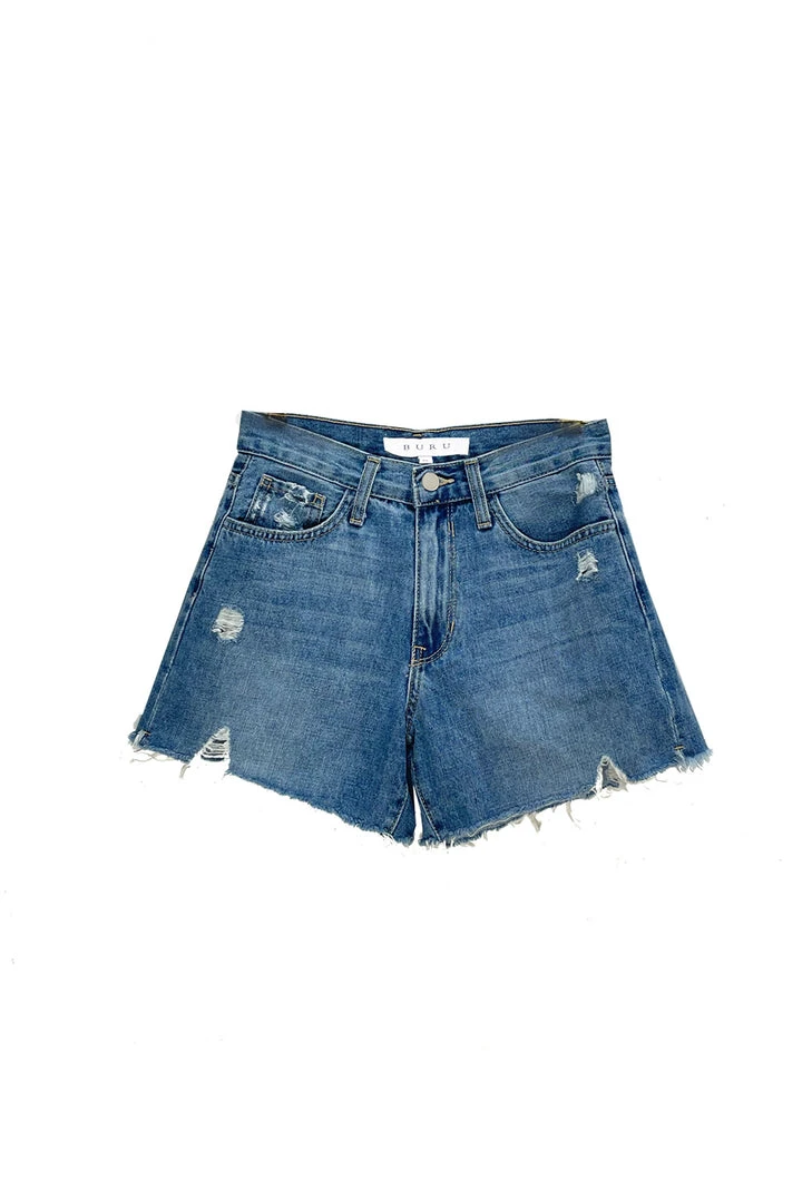 BURU White Label Mom Cut-Offs - Medium Wash Denim 3 BURU White Label Mom Cut-Offs - Medium Wash Denim