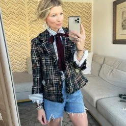 BURU Pink Label BURU X Mara Martin Boxy Blazer - Black Pastel Twee 24 BURU Pink Label BURU X Mara Martin Boxy Blazer - Black Pastel Twee