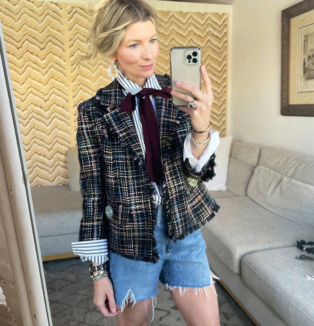 BURU Pink Label BURU X Mara Martin Boxy Blazer - Black Pastel Twee 12 BURU Pink Label BURU X Mara Martin Boxy Blazer - Black Pastel Twee