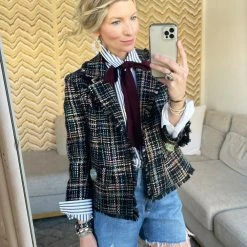 BURU Pink Label BURU X Mara Martin Boxy Blazer - Black Pastel Twee 18 BURU Pink Label BURU X Mara Martin Boxy Blazer - Black Pastel Twee