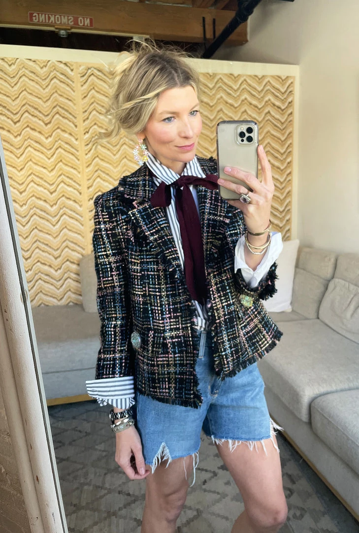 BURU Pink Label BURU X Mara Martin Boxy Blazer - Black Pastel Twee 6 BURU Pink Label BURU X Mara Martin Boxy Blazer - Black Pastel Twee