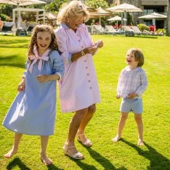 BURU Pink Label Mini Me Housecoat - Blue Oxford Cloth