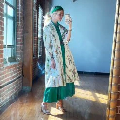 BURU Pink Label Clothing BURU X TSCS Puff Sleeve Shirtdress - Green Crepe