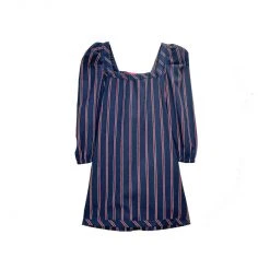 BURU Pink Label Clothing Nat Note Long Sleeve Square Neck Mini Dress - Navy & Red Stripe 23 BURU Pink Label Clothing Nat Note Long Sleeve Square Neck Mini Dress - Navy & Red Stripe
