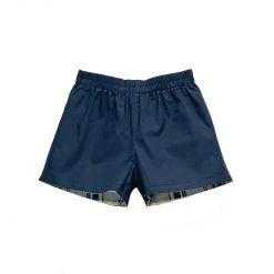 BURU Pink Label Nat Note Reversible Mini Chevy Shorts - Navy Poplin & Pinstripe - Final Sale Clothing