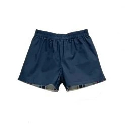 BURU Pink Label Nat Note Reversible Mini Chevy Shorts - Navy Poplin & Pinstripe - Final Sale Clothing