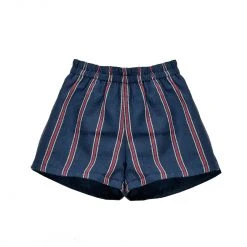 BURU Pink Label Nat Note Reversible Mini Chevy Shorts - Navy Poplin & Pinstripe - Final Sale Clothing