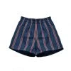 BURU Pink Label Nat Note Reversible Mini Chevy Shorts - Navy Poplin & Pinstripe - Final Sale Clothing