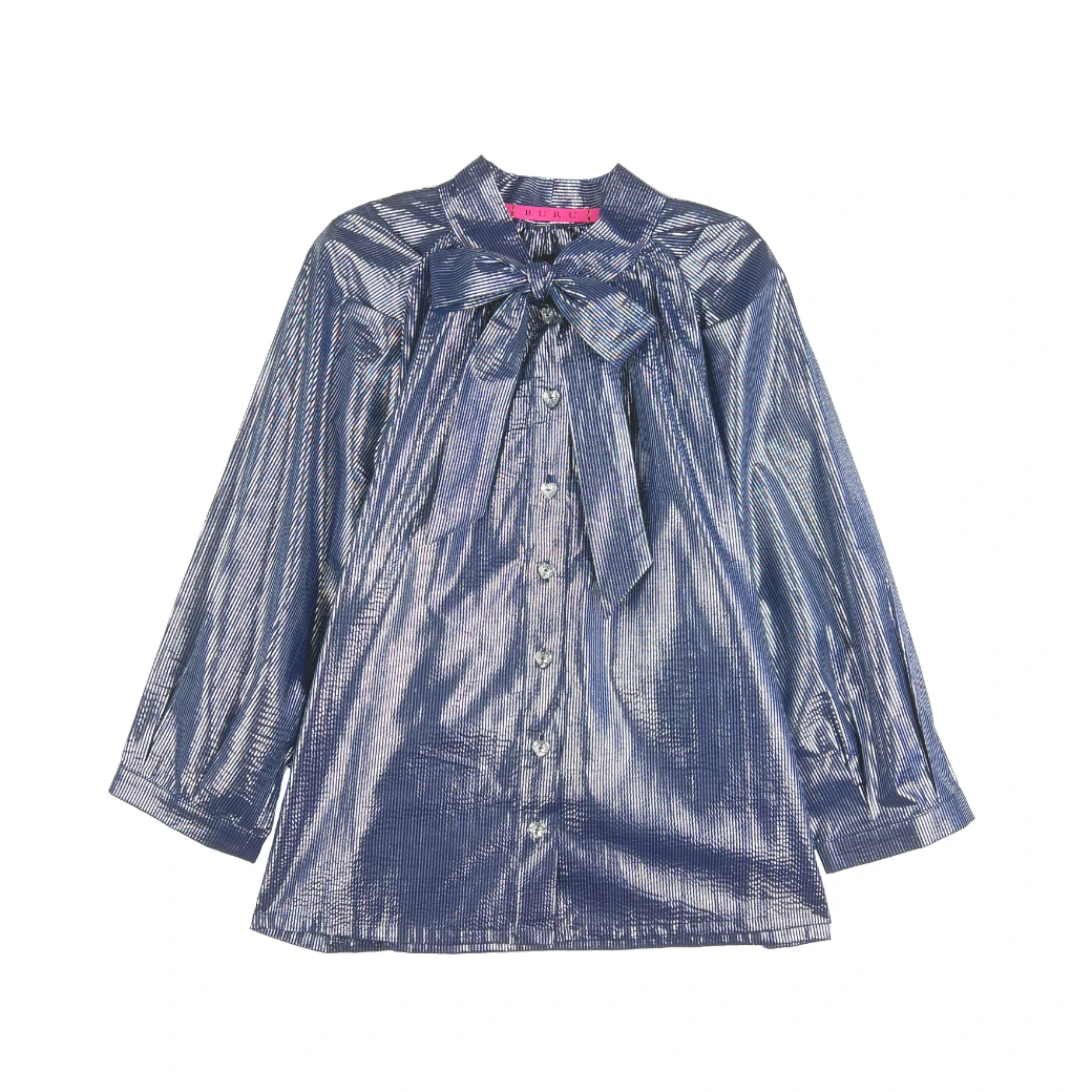 BURU Pink Label Bow Blouse - Navy & Silver Stripe- PRE-SALE Clothing 15 BURU Pink Label Bow Blouse - Navy & Silver Stripe- PRE-SALE Clothing