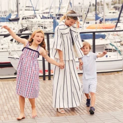 BURU Pink Label Bow Blouse - Navy & Silver Stripe- PRE-SALE Clothing 24 BURU Pink Label Bow Blouse - Navy & Silver Stripe- PRE-SALE Clothing