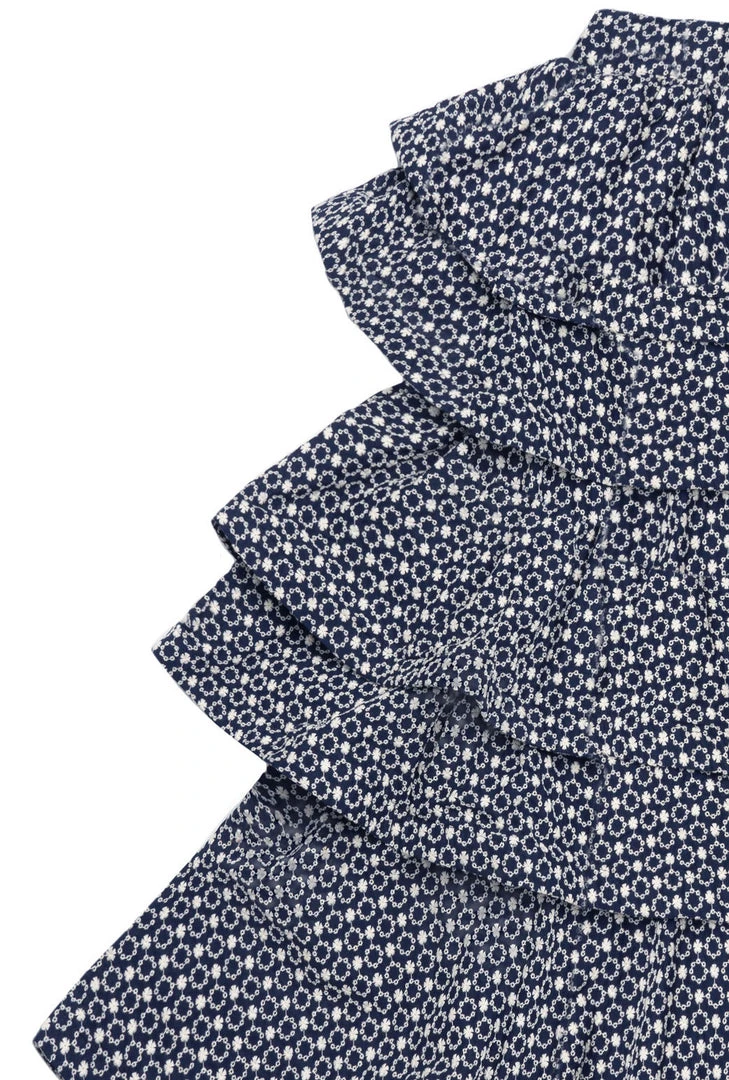 BURU White Label Teagan Tiered Skirt MIDI - Navy Eyelet Clothing 5 BURU White Label Teagan Tiered Skirt MIDI - Navy Eyelet Clothing