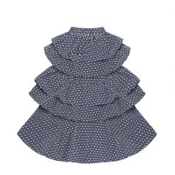 BURU White Label Teagan Tiered Skirt MIDI - Navy Eyelet Clothing