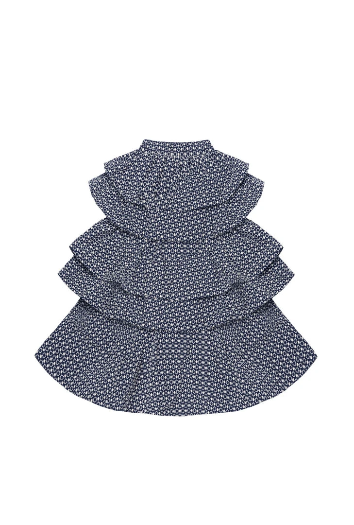 BURU White Label Teagan Tiered Skirt MIDI - Navy Eyelet Clothing 4 BURU White Label Teagan Tiered Skirt MIDI - Navy Eyelet Clothing