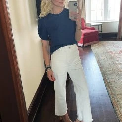 BURU White Label Tops Sivas Statement Tee - Navy With White Stitching 12 BURU White Label Tops Sivas Statement Tee - Navy With White Stitching