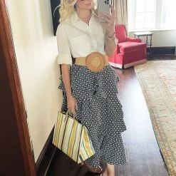 BURU White Label Teagan Tiered Skirt MIDI - Navy Eyelet Clothing 18 BURU White Label Teagan Tiered Skirt MIDI - Navy Eyelet Clothing