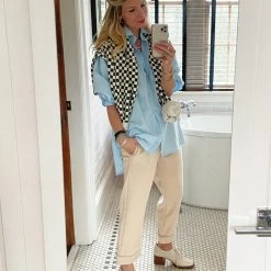 BURU White Label Everyday Pullover - Olive & Ivory Check Clothing