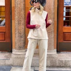 BURU White Label Clothing Sleeveless Mod Top - Oatmeal