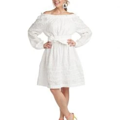 BURU White Label Clothing On & Off The Shoulder Mini Dress - White Star 28 BURU White Label Clothing On & Off The Shoulder Mini Dress - White Star