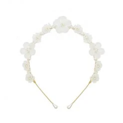 BURU Accessories Floral Crown Headband - Opaque White