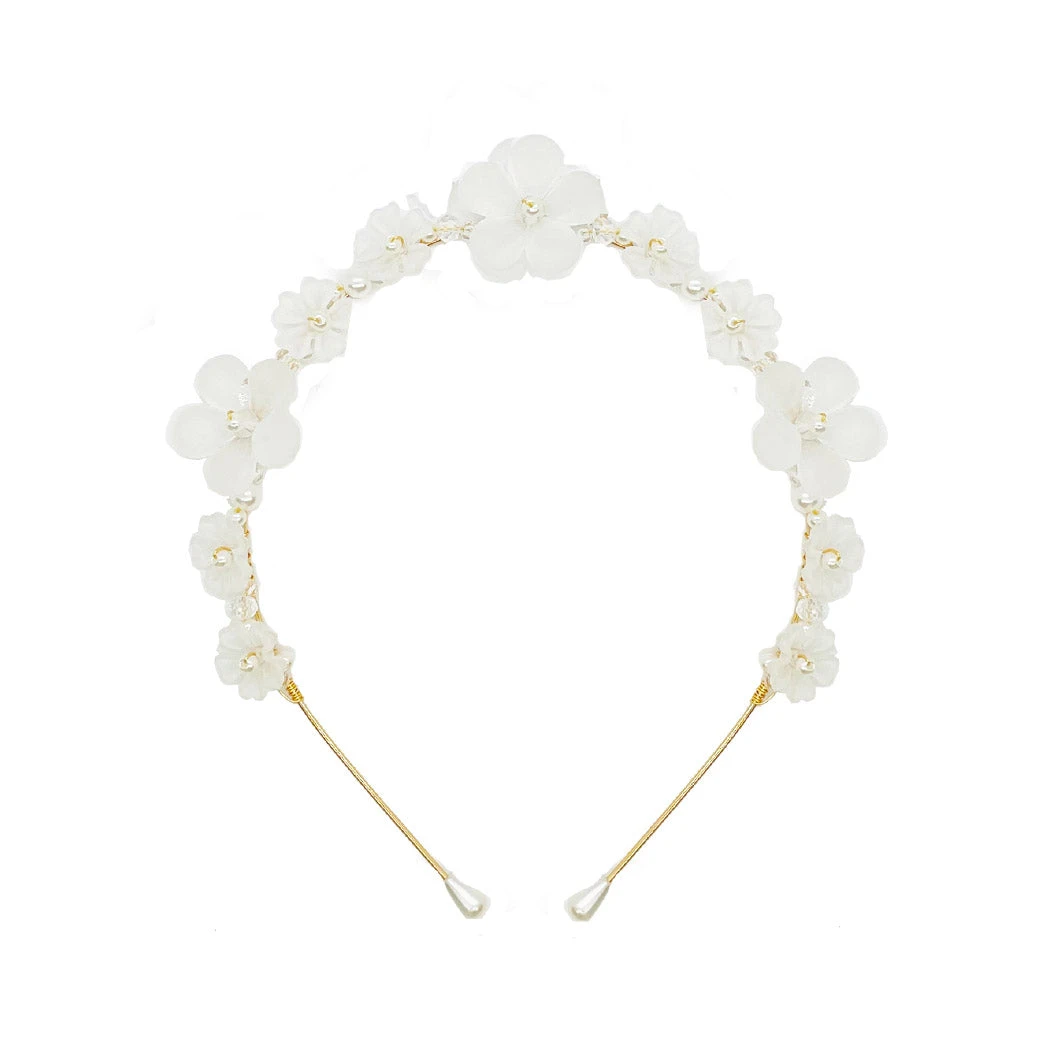 BURU Accessories Floral Crown Headband - Opaque White 4 BURU Accessories Floral Crown Headband - Opaque White
