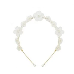 BURU Accessories Floral Crown Headband - Opaque White
