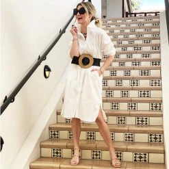 BURU White Label Clothing Oversized Shirtdress - White Poplin