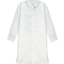 BURU White Label Clothing Oversized Shirtdress - White Poplin