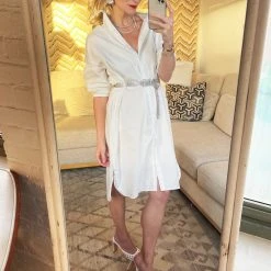 BURU White Label Clothing Oversized Shirtdress - White Poplin