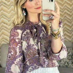 Buru Accessories Clay Floral Baubles - Grey & Lilac