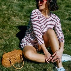 BURU White Label Tops Mama Sweat Set - Patriot Stripe - Final Sale