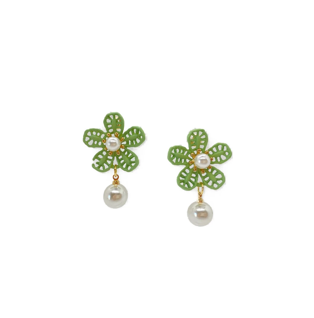 Buru Accessories Pearly Fleur Earrings - Mint 4 Buru Accessories Pearly Fleur Earrings - Mint