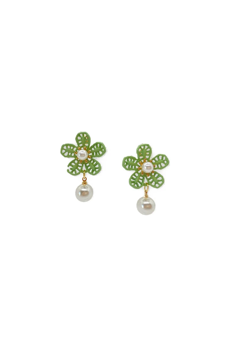 Buru Accessories Pearly Fleur Earrings - Mint 3 Buru Accessories Pearly Fleur Earrings - Mint