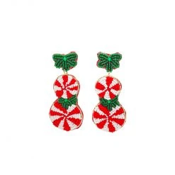 Buru Accessories Peppermint Patty Earrings - Red And White