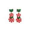 Buru Accessories Peppermint Patty Earrings - Red And White
