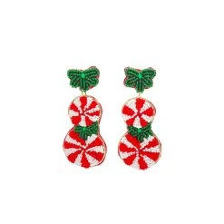 Buru Accessories Peppermint Patty Earrings - Red And White
