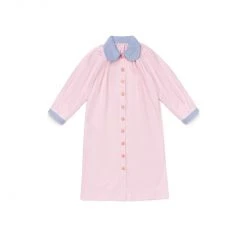 BURU Pink Label Peter Pan Collar Dress - Pink Oxford Cloth