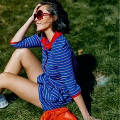 BURU White Label Peter Pan Tee - Blue Stripe