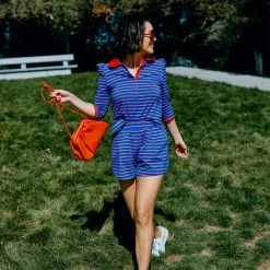 BURU White Label Peter Pan Tee - Blue Stripe