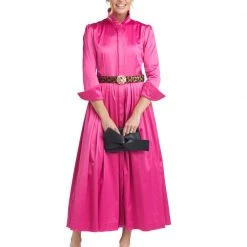 BURU Pink Label Long Sleeve Shirtdress - Pink Cotton Sateen