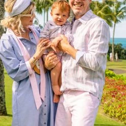 BURU Pink Label Dad Shirt - Pink & Blue Poplin Plaid