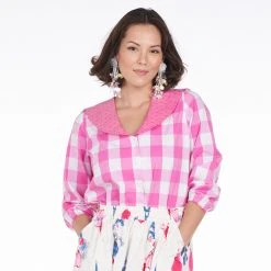 BURU Pink Label Sailor Shirt - Pink Gingham Poplin