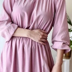 BURU White Label On And Off The Shoulder Midi - Pink Lurex