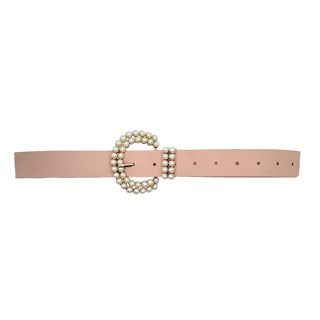 Buru Accessories Pearl Buckled Belt - Blush 6 Buru Accessories Pearl Buckled Belt - Blush