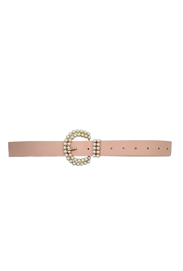 Buru Accessories Pearl Buckled Belt - Blush 3 Buru Accessories Pearl Buckled Belt - Blush
