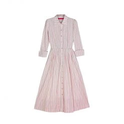 BURU Pink Label BURU X TSCS Long Sleeve Shirtdress- Pink Pinstripe