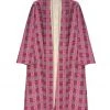 BURU Pink Label Swing Coat Knee Length - Pink Plaid Corduroy 2 BURU Pink Label Swing Coat Knee Length - Pink Plaid Corduroy
