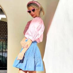 BURU Pink Label Balloon Sleeve Shirt - Blush